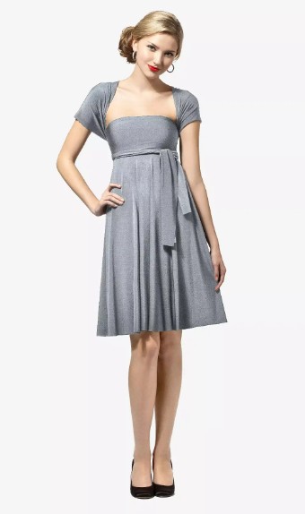 The Dessy Group Style #Little Twist Dress #0 Platinum thumbnail