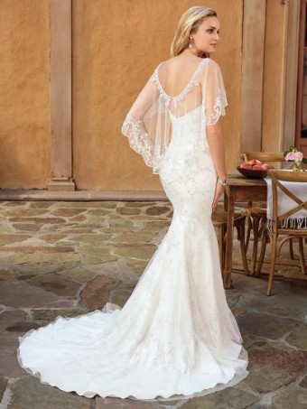 Casablanca Bridal Haven Cape only #1 Ivory/Silver thumbnail