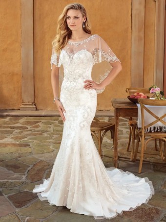 Casablanca Bridal Haven Cape only #0 Ivory/Silver thumbnail