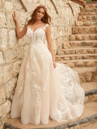 Maggie Sottero Diana (Sparkle Tulle 1) (Unlined) #0 Champagne/Ivory thumbnail